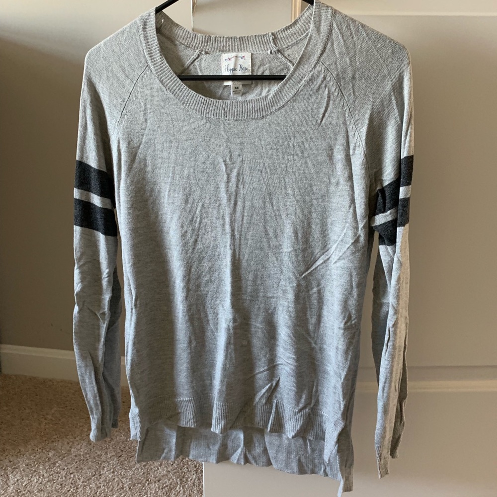 Varsity-style Gray Sweater